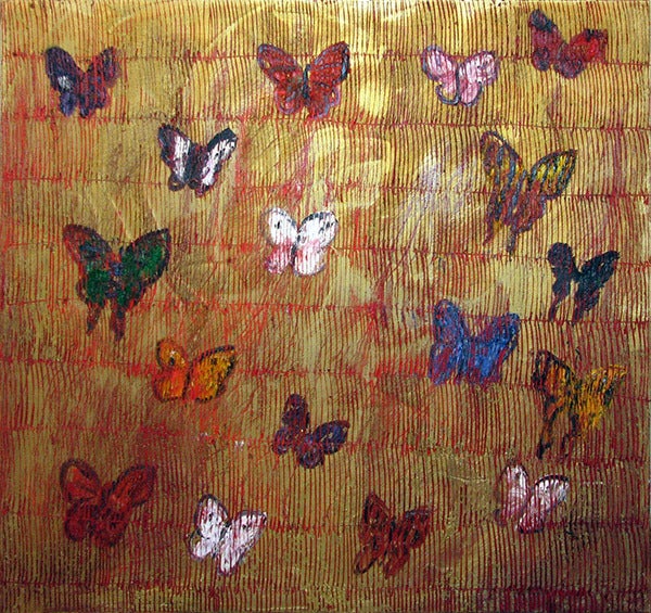 Untitled (Butterflies) - Painting by Hunt Slonem