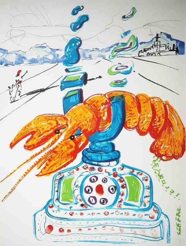 Cibernetic Lobster Telephone - Print by Salvador Dalí