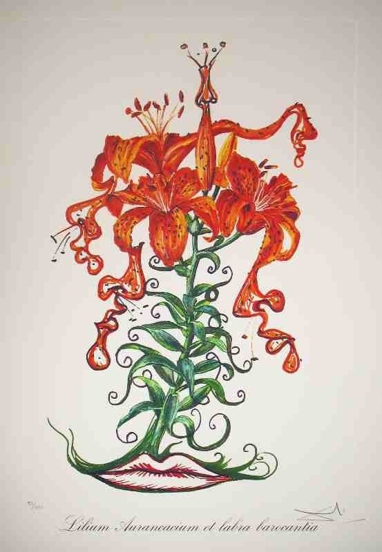 Lilium Aurancacium et Labra Basrocantis (Tiger Lilies of the Theatre) - Print by Salvador Dalí