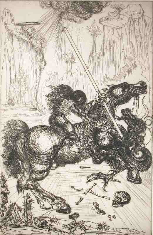 St. George and the Dragon - Print by Salvador Dalí