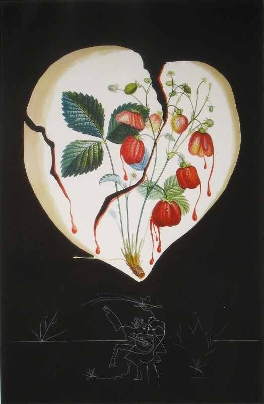 Strawberries (Coeur de Fraises) - Print by Salvador Dalí