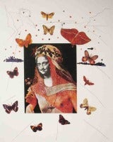 Surrealist Portrait of Dali Surrounded by Butterflies