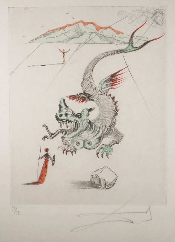 The Green Dragon - Print by Salvador Dalí