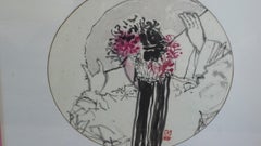 Chinese contemporary ink brush painting - "Hua Dan" Side