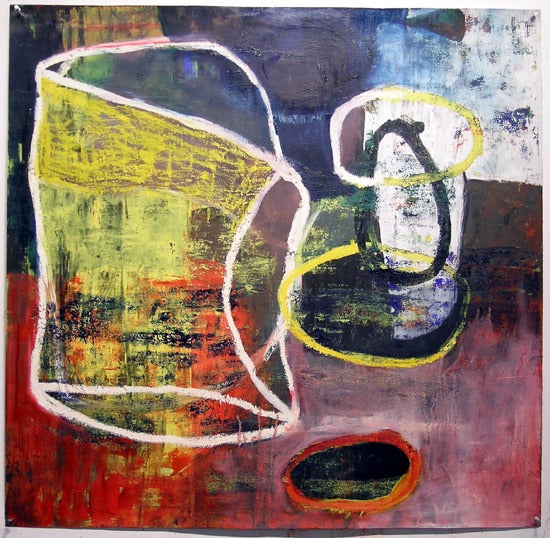 Alexis Portilla Abstract Painting - Oil Painting (Oil on paper) - Vessel Loops