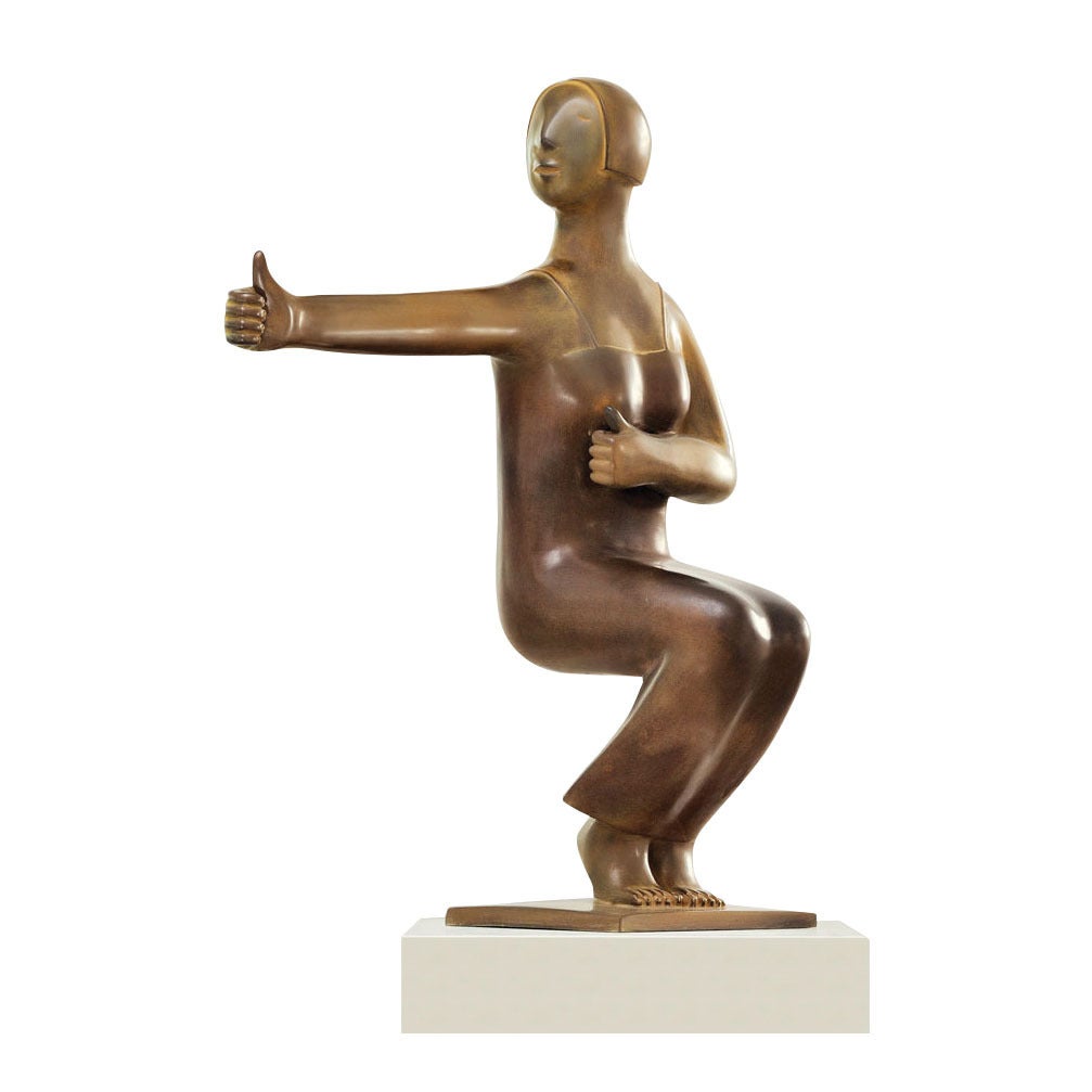 Bronzeskulptur – Yoga, Nr. 10, 2009 des bekannten chinesischen Künstlers Xie Ai Ge