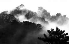 Huang Shan C - Yellow Mountains (landscape black and white art)
