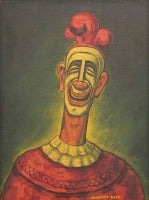 The Clown (Signed Vintage Americana Oil Painting)