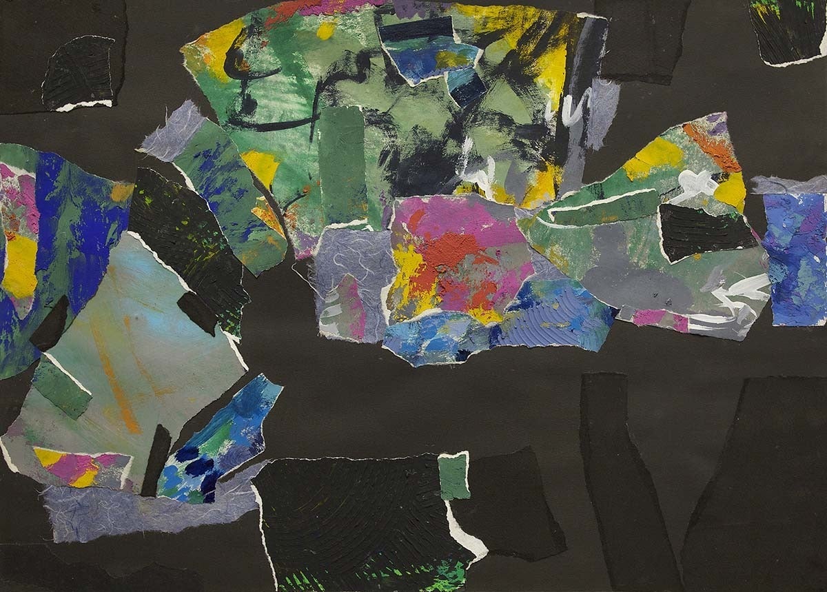 Contemporary Mixed Media Collage "Sag Harbor Series No.36"