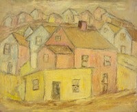 Fauvist Cityscape Oil Painting on Board
