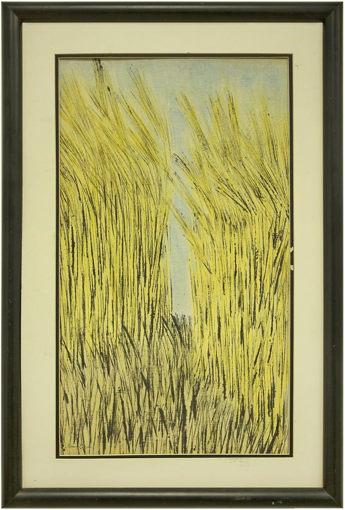 Modernist Landscape Painting Wheatfield