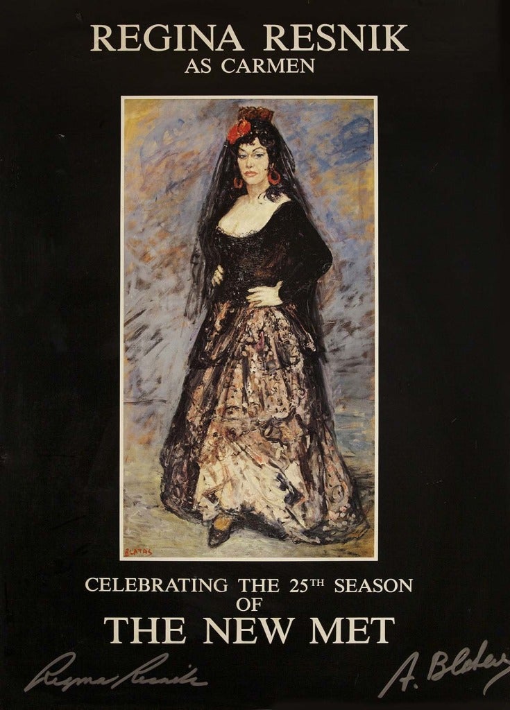 Arbit Blatas signed Met Opera Poster and signed by Regina Resnik as Carmen