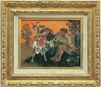 French Polish Expressionist Oil Painting Mythological Scene