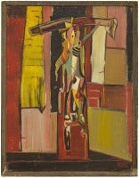 1940s Judaic Oil Painting "The Victim"