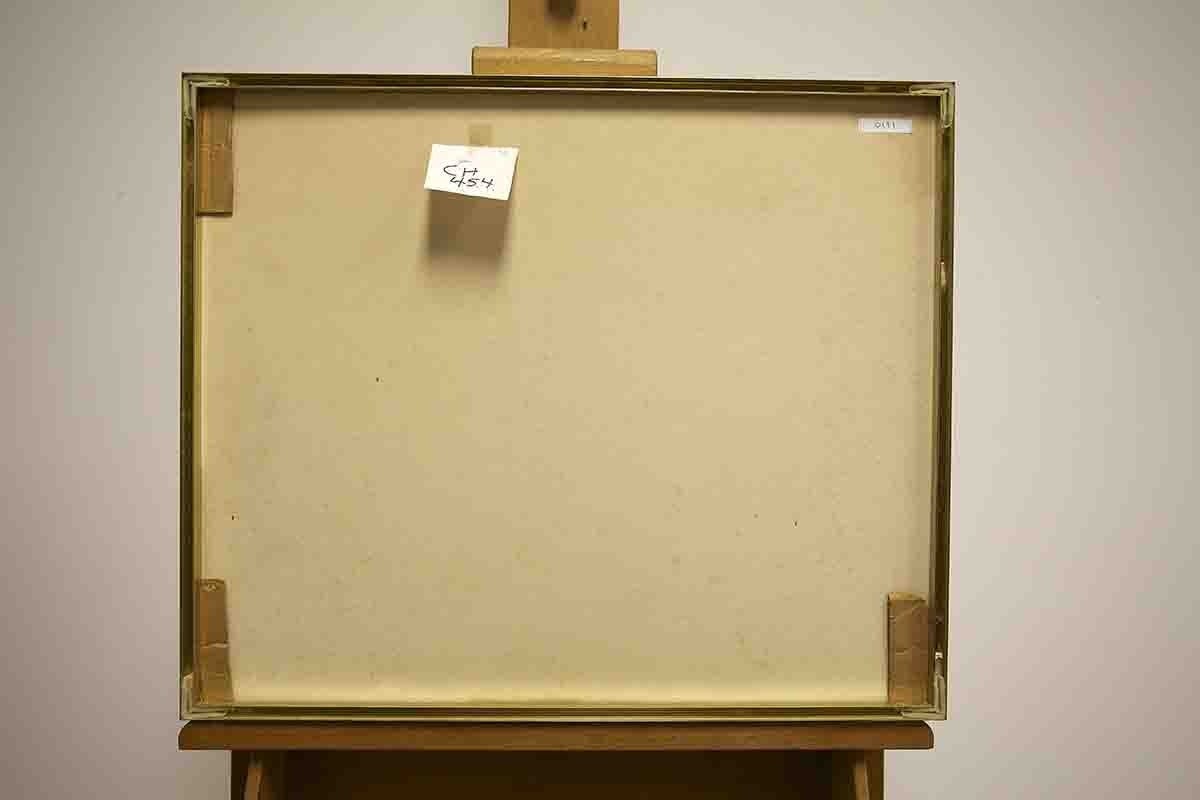 Mixed Media Painting of Lovers,  Adam and Eve with Apple