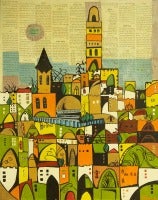 Abstract Collage Mod Cityscape of Jerusalem