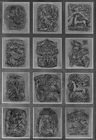 Metallic Print of High Relief Sculptural Images Zodiac Tribe signs