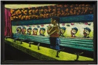 "Study for Shooting"  Carnival Arcade Scene with Clown Heads