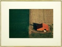 Aerial C-Print Photograph "Red Barn" Vintage Cibachrome
