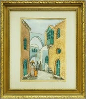 Watercolor Cityscape Painting of Jerusalem