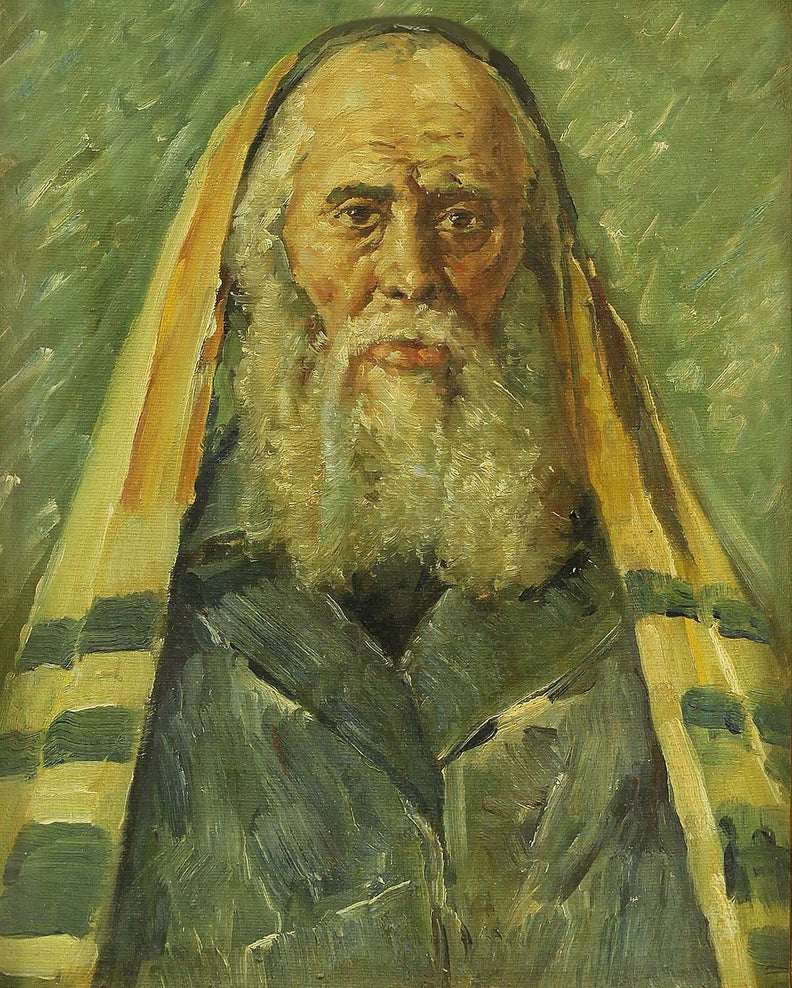 Portrait of a Rabbi (after Isidor Kaufmann) - Painting by Unknown