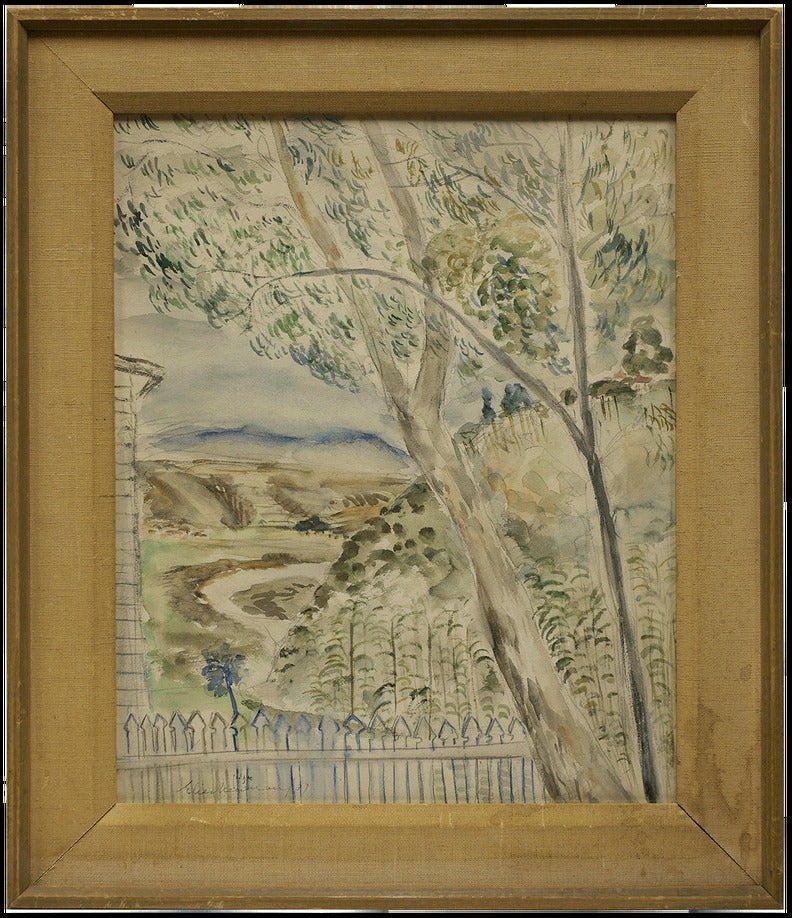 Rare Watercolor Landscape Painting of 1930s Palestine
