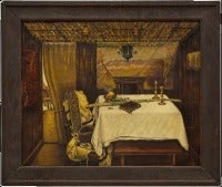 Judaica Still Life Painting, Lulav and Ethrog in the Succah