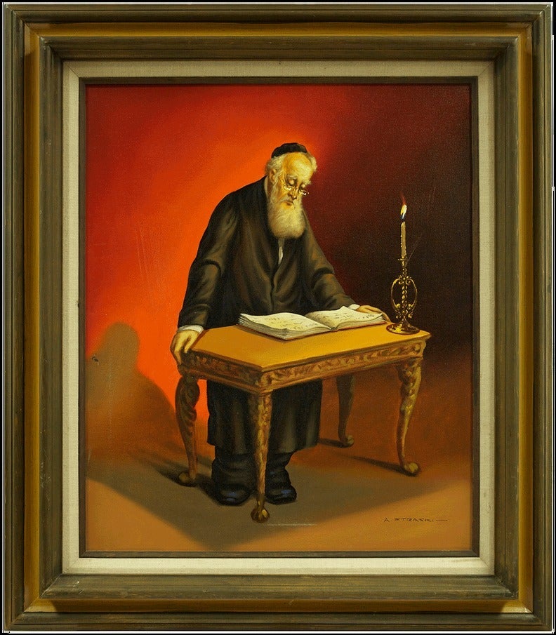 Abraham Straski Portrait Painting - Oil Painting of Rabbi