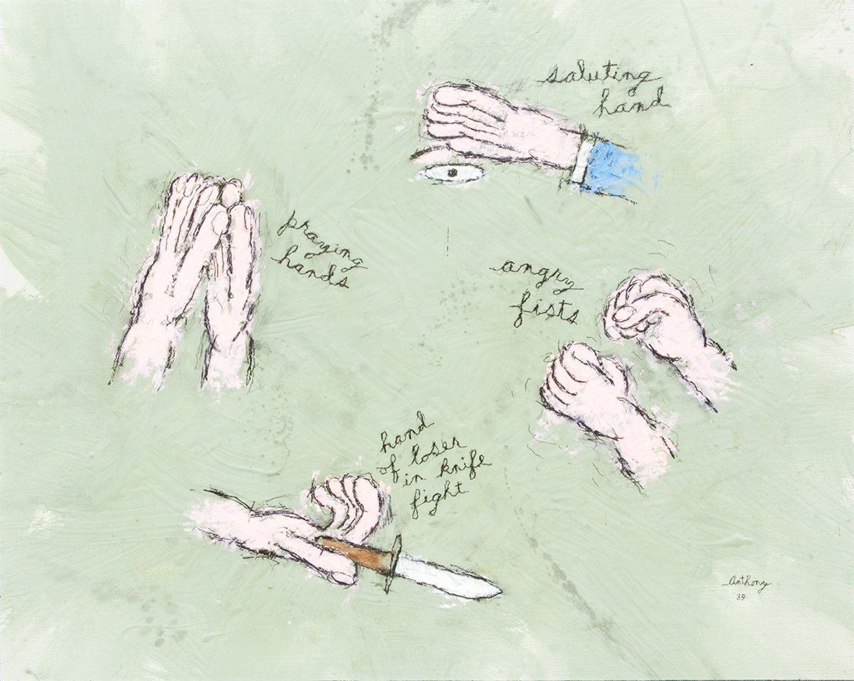 Untitled (Hands) - Painting by William Anthony