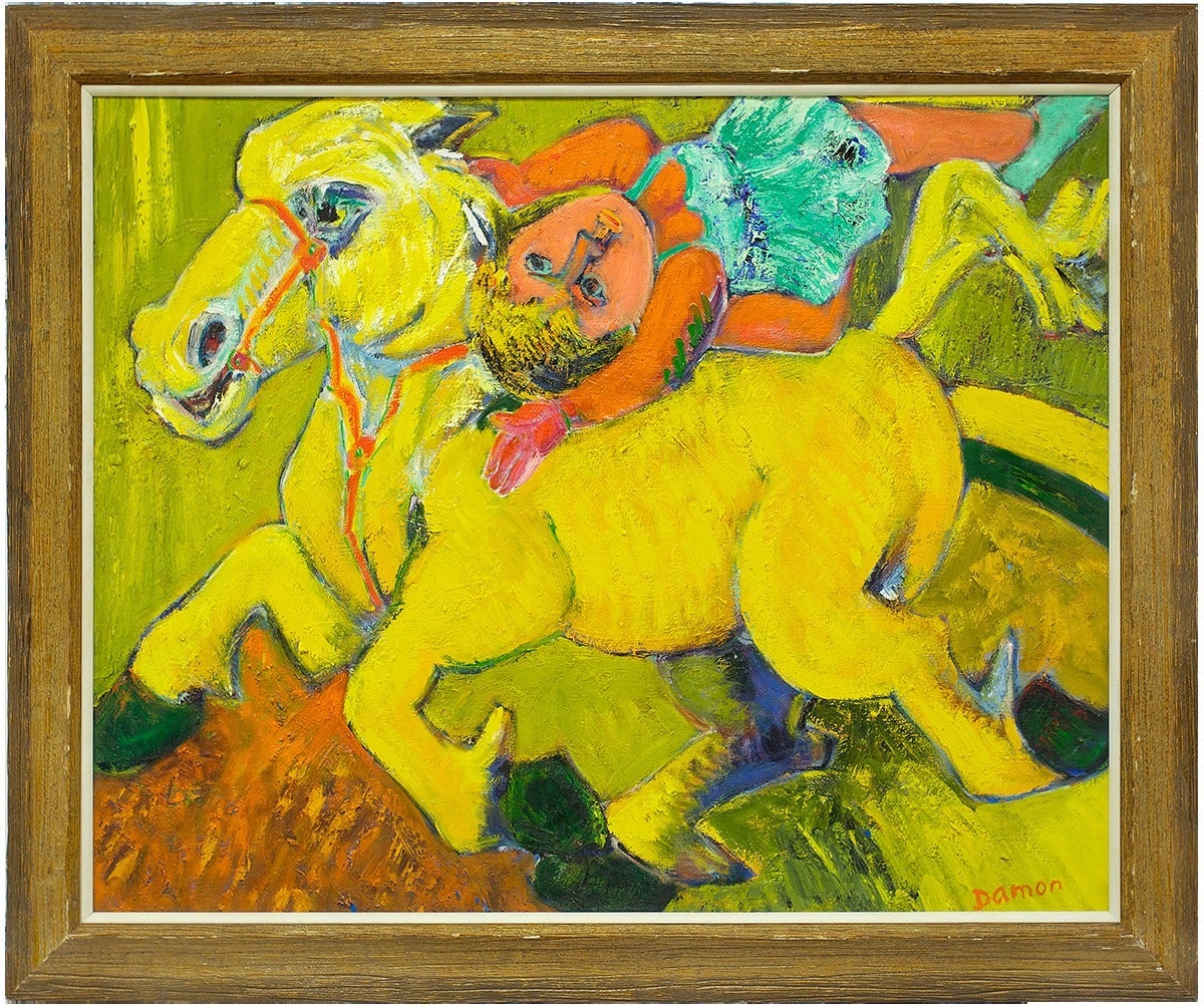 Hubert Damon Animal Painting - UNTITLED (EQUESTRIAN ACT)