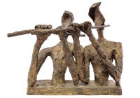 "The Flute Players" Bronze Sculpture