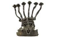 Moshe Oved Bronze Memorial Menorah Sculpture