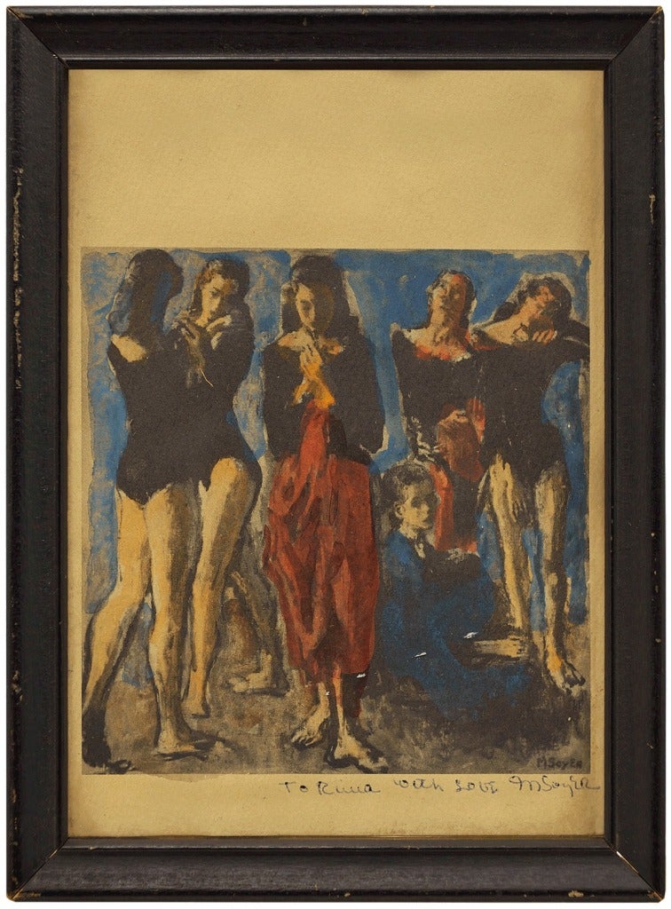 "Dancers" Mixed Media (Painting on print)