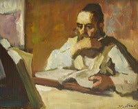 Rabbi Engrossed in Study