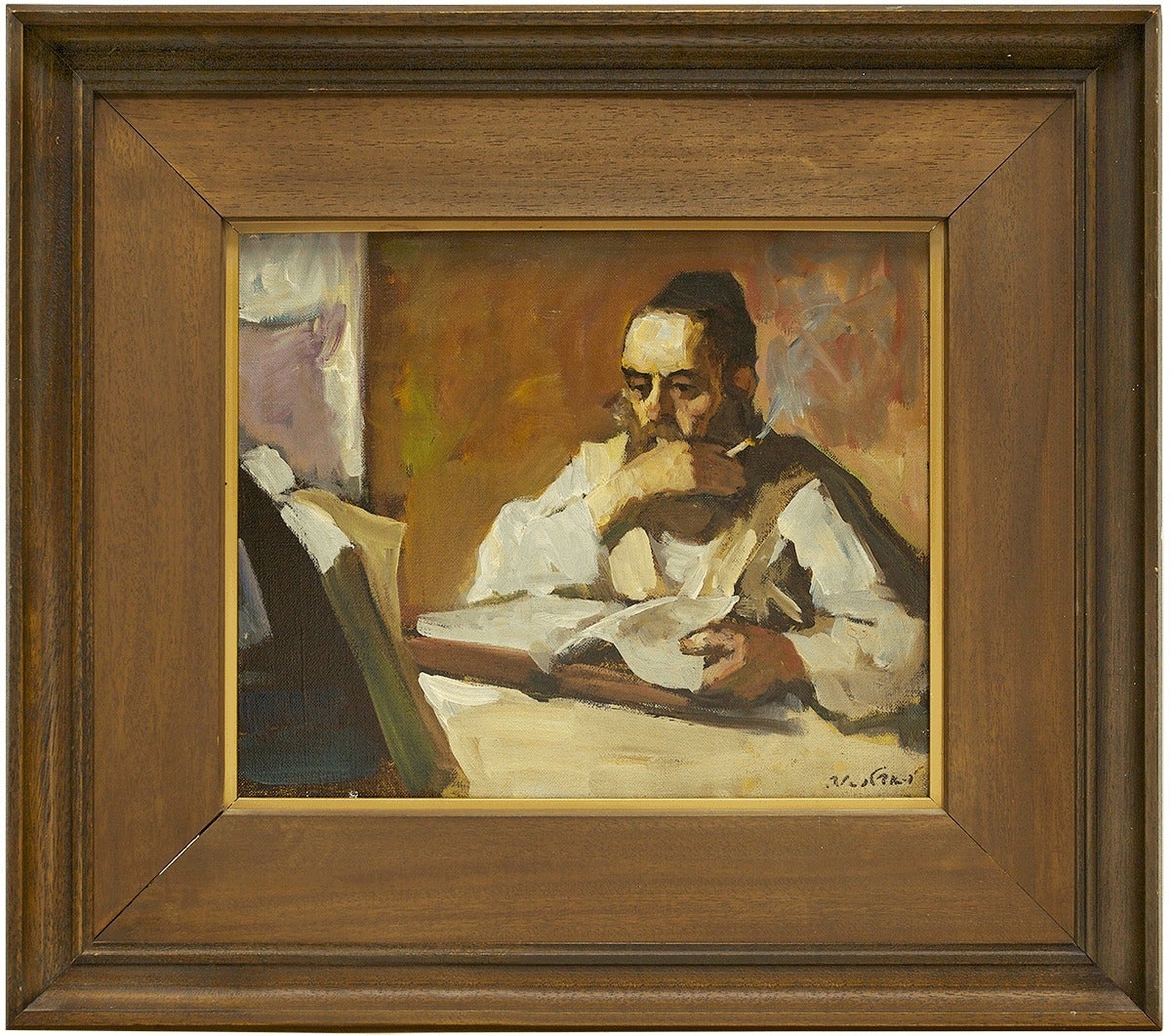 Rabbi Engrossed in Study