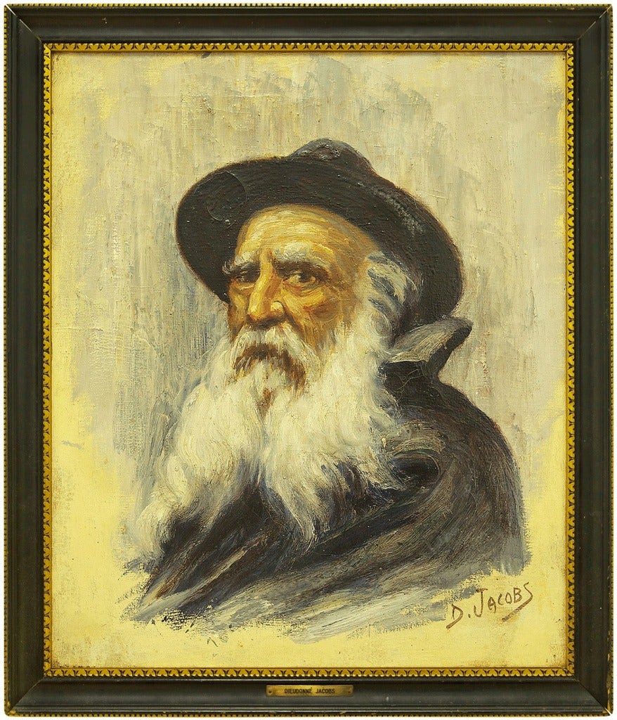 Aged Rabbi, Belgian Impressionist 1887-1967 For Sale 2