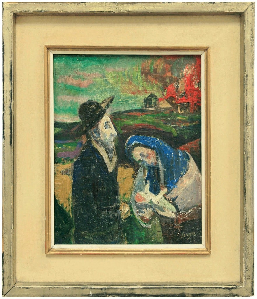 "HOMELESS" Jewish family with burning village