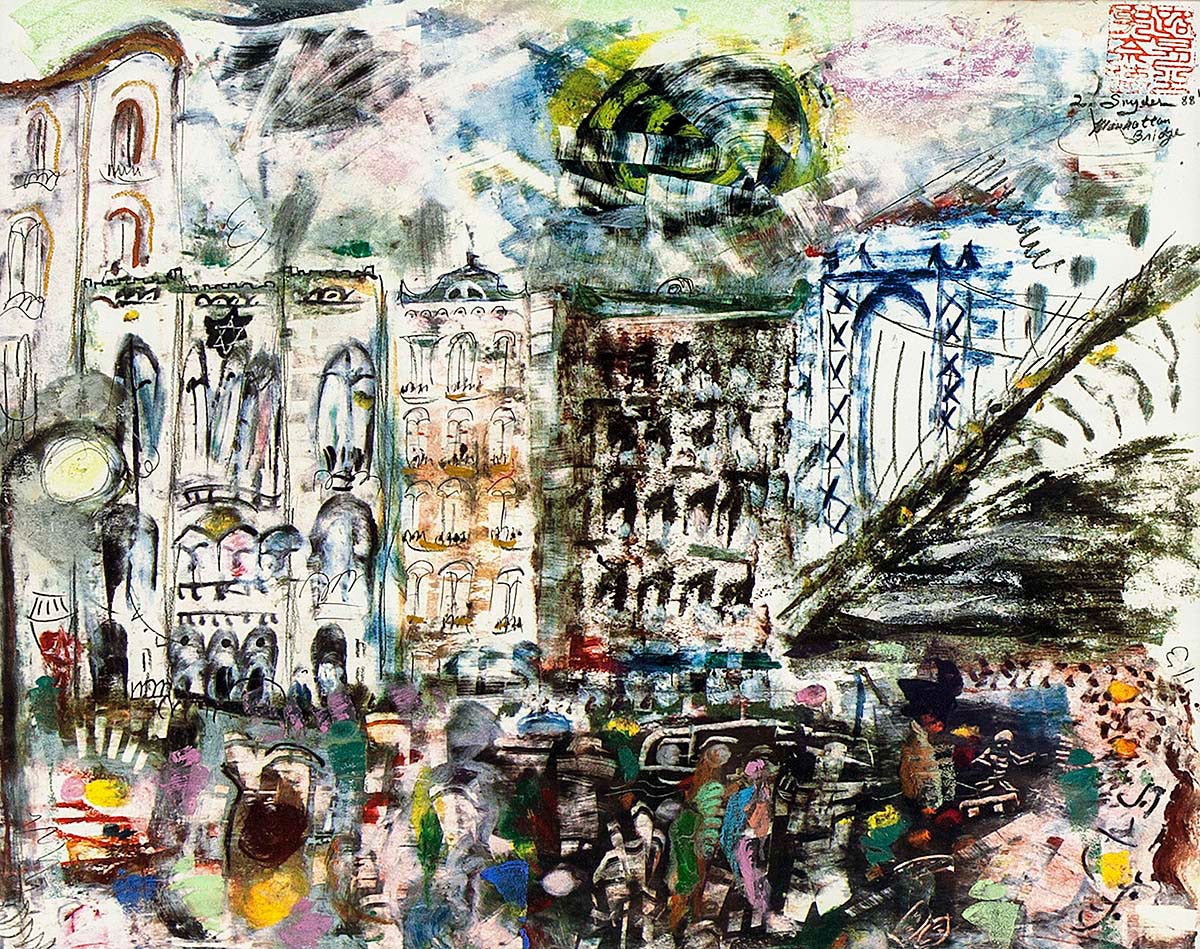 Genre: Expressionist
Subject: Abstract, NYC, Manhattan Bridge
Medium: Mixed Media, Gouache, Print
Surface: Paper
Country: United States
Dimensions w/Frame: 17 1/2" x 20" x 1 3/4"
Weight: 4.6 lbs.