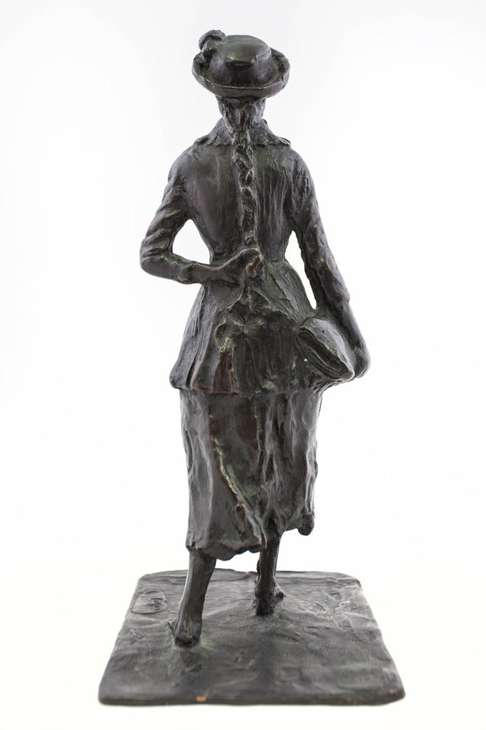 L’ÉCOLIER OR JEUNE FILLE À LA NATTE OR FEMME MARCHANT DANS LA RUE - Impressionist Sculpture by Edgar Degas
