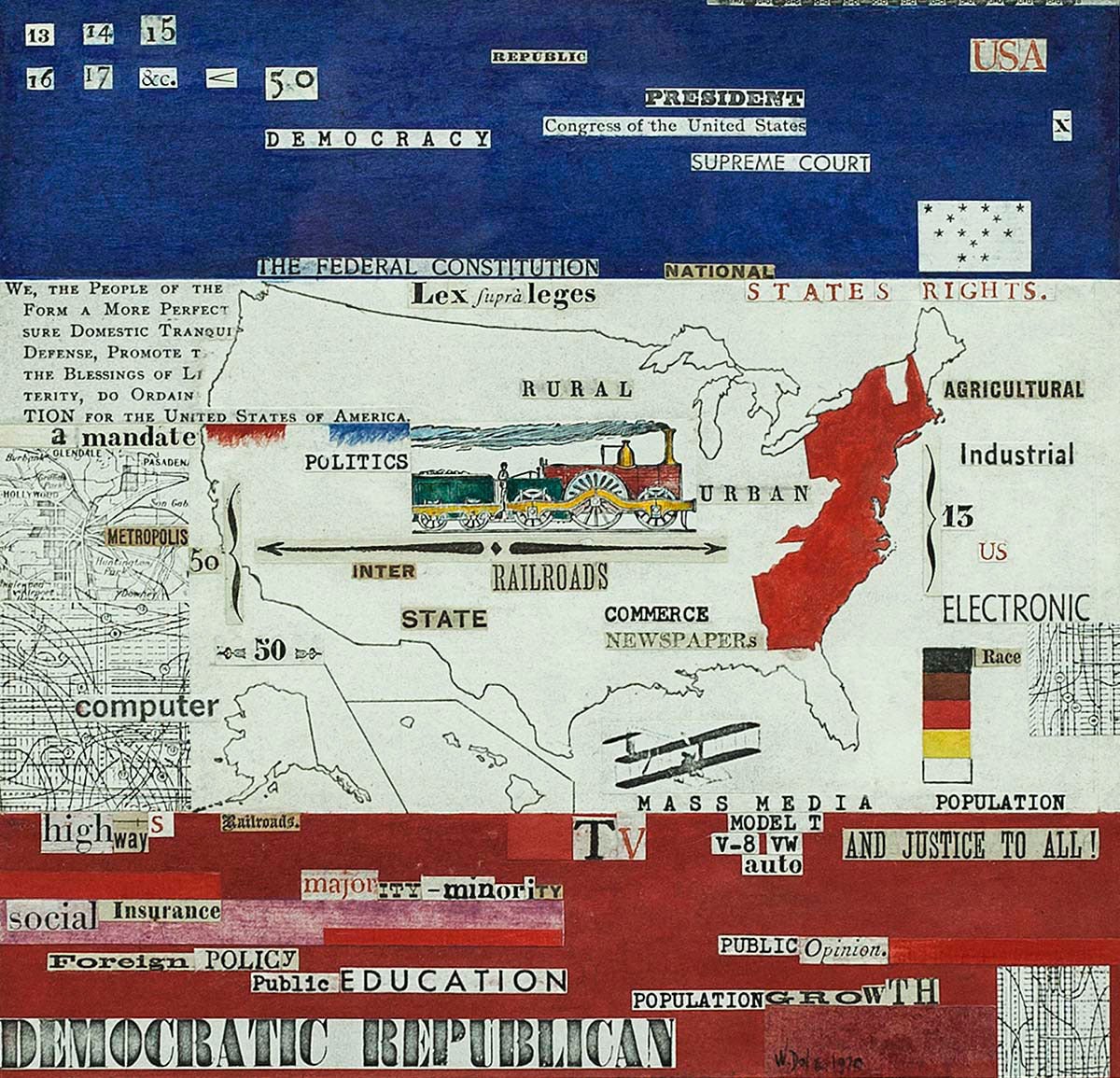 United States of America (Mixed Media Collage) Signed