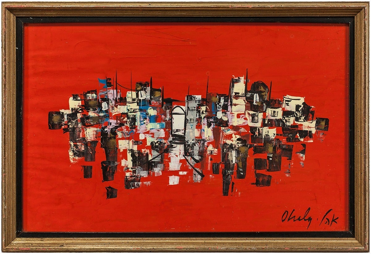 UNTITLED (ABSTRACT CITYSCAPE IN RED)