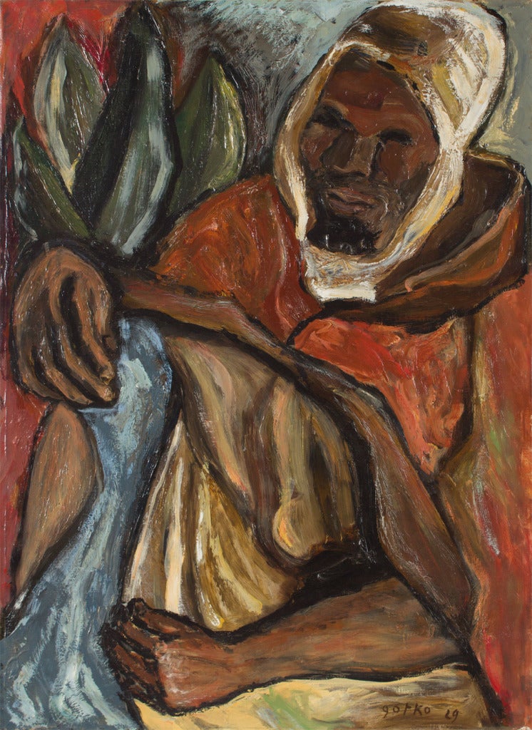 Figurative Painting Jacques Gotko - UNTITLED (BERBER MAN