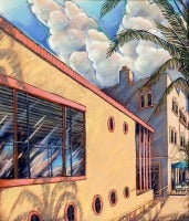 "OCEAN DRIVE" Miami Beach Art Deco Cityscape '87, SIGNED