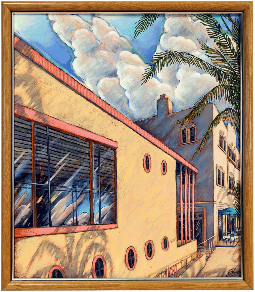 "OCEAN DRIVE" Miami Beach Art Deco Cityscape '87, SIGNED