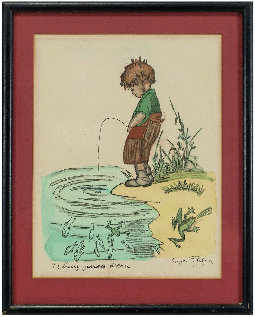 NE BUVEZ JAMAIS D'EAU - Print by Georges Redon