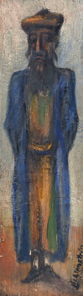 UNTITLED (ELONGATED FIGURE) - Painting by Isaac Lichtenstein