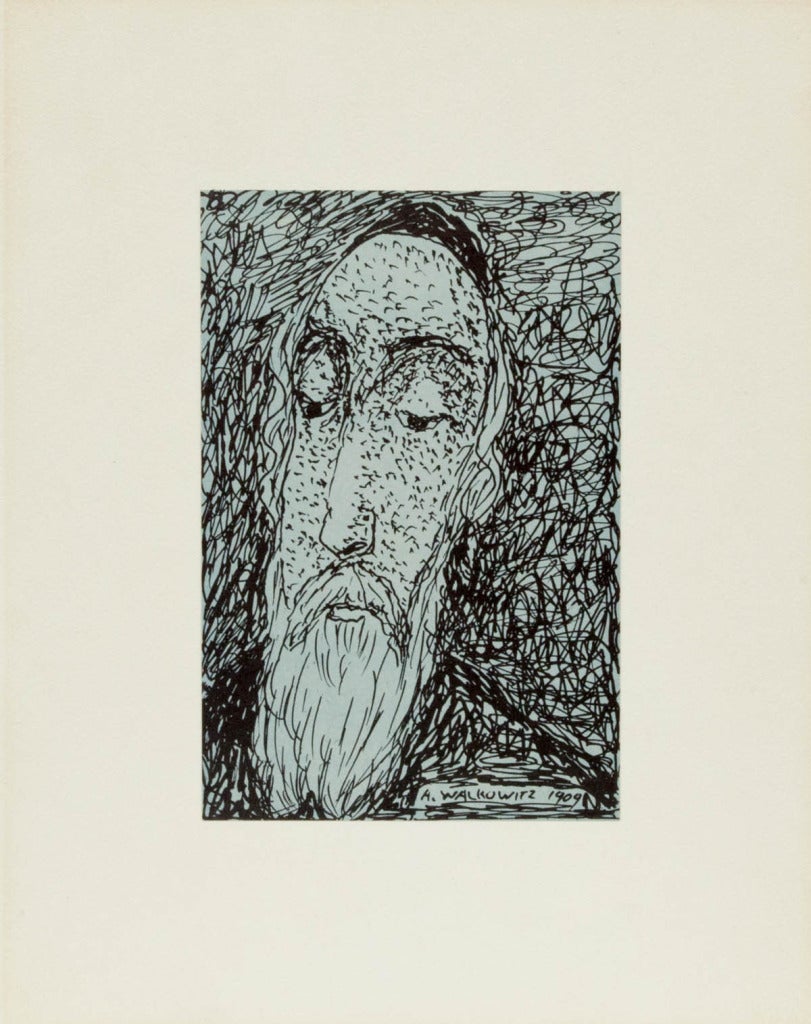 Abraham Walkowitz Portrait Print - Untitled (The Old Rabbi)