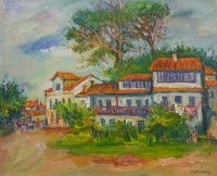 Impressionist Oil Painting of French Country Landscape