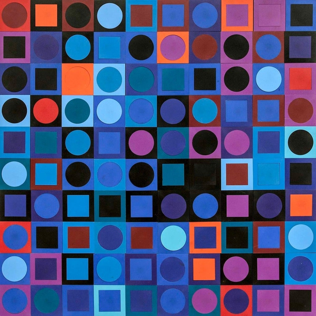 Vasarely Planetary Folklore Participations No. 1 Game - Mixed Media Art by Victor Vasarely