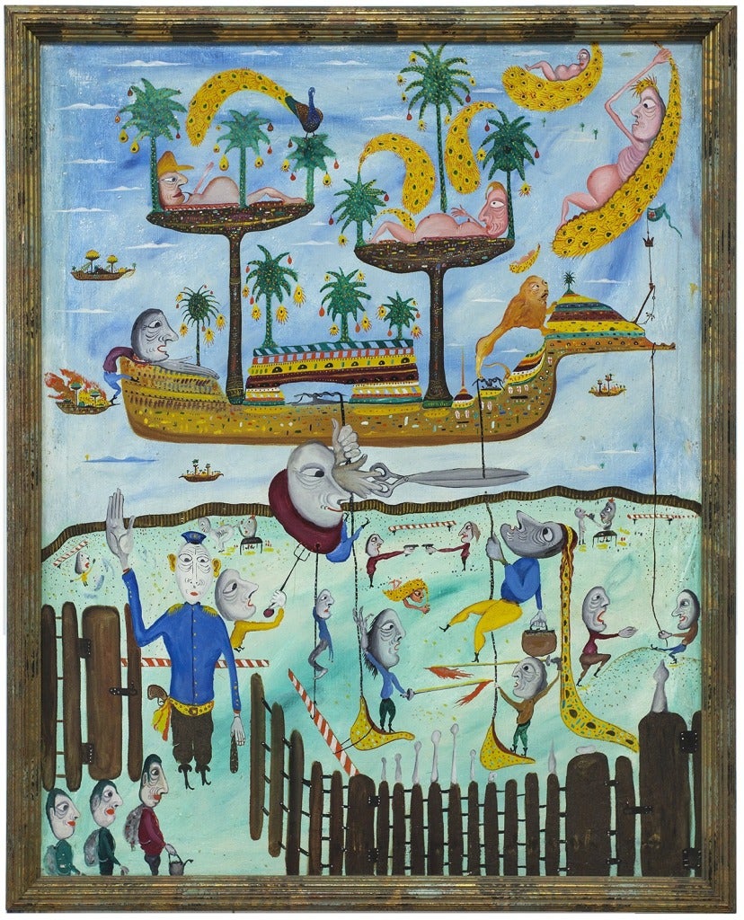 Ohne Titel (Fantastische Figuren) – Painting von Valentin Andreevich Zenkovsky